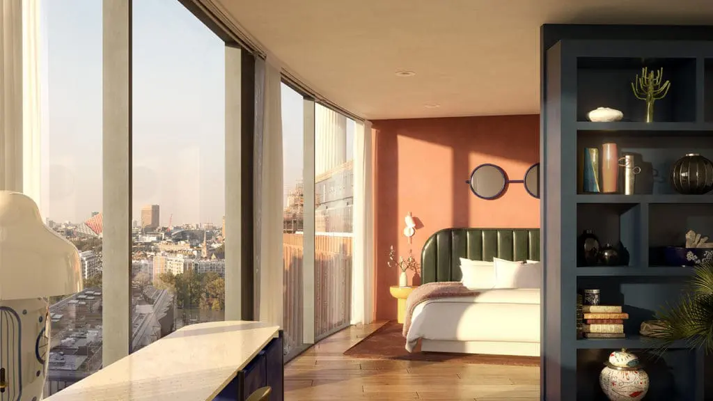 art'otel Battersea Power Station room.