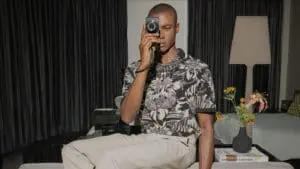 art'otel Amsterdam man with camera in the room