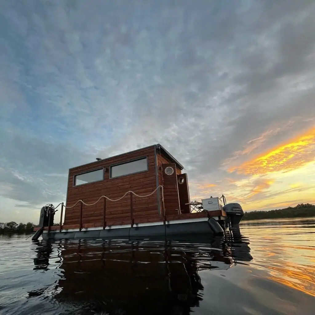Saunaboot on a lake