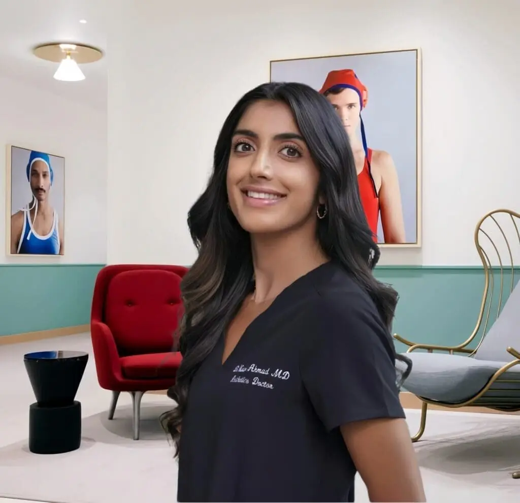 Contemporary art-themed lounge at art'otel Hotel next to Battersea Power Station.