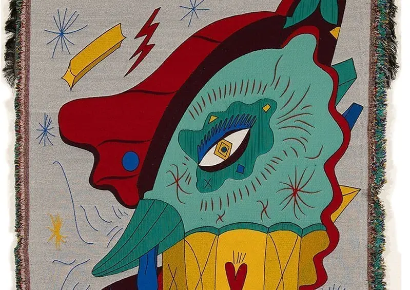 Colorful abstract artwork displayed at art'otel Battersea Power Station restaurant & bar.