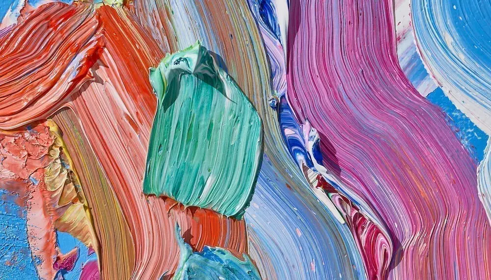 Colourful abstract paint texture resembling creative artwork displayed in the vibrant art'ote Battersea Power Station view room inspired design style.