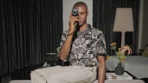 art'otel Amsterdam man with camera in the room