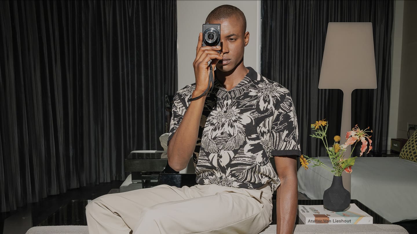 art'otel Amsterdam man with camera in the room