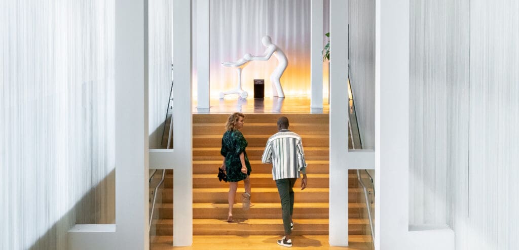 Couple infront of art'otel gallery
