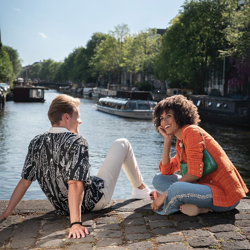 art'otel couple at Amsterdam canal